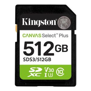 Kingston 512GB SDXC Canvas Select Plus Gen3 150MB/s C10 UHS-I U3 V30