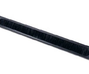 1U Cable Pass-Thru w/ Brush Strip Black